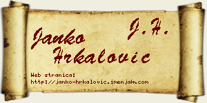 Janko Hrkalović vizit kartica